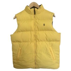 Polo Ralph Lauren Down Vest Puffer Reversible Boys L (16/18) Yellow Black
